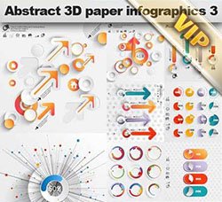 信息数据图表：Abstract 3D Paper Infographics 3